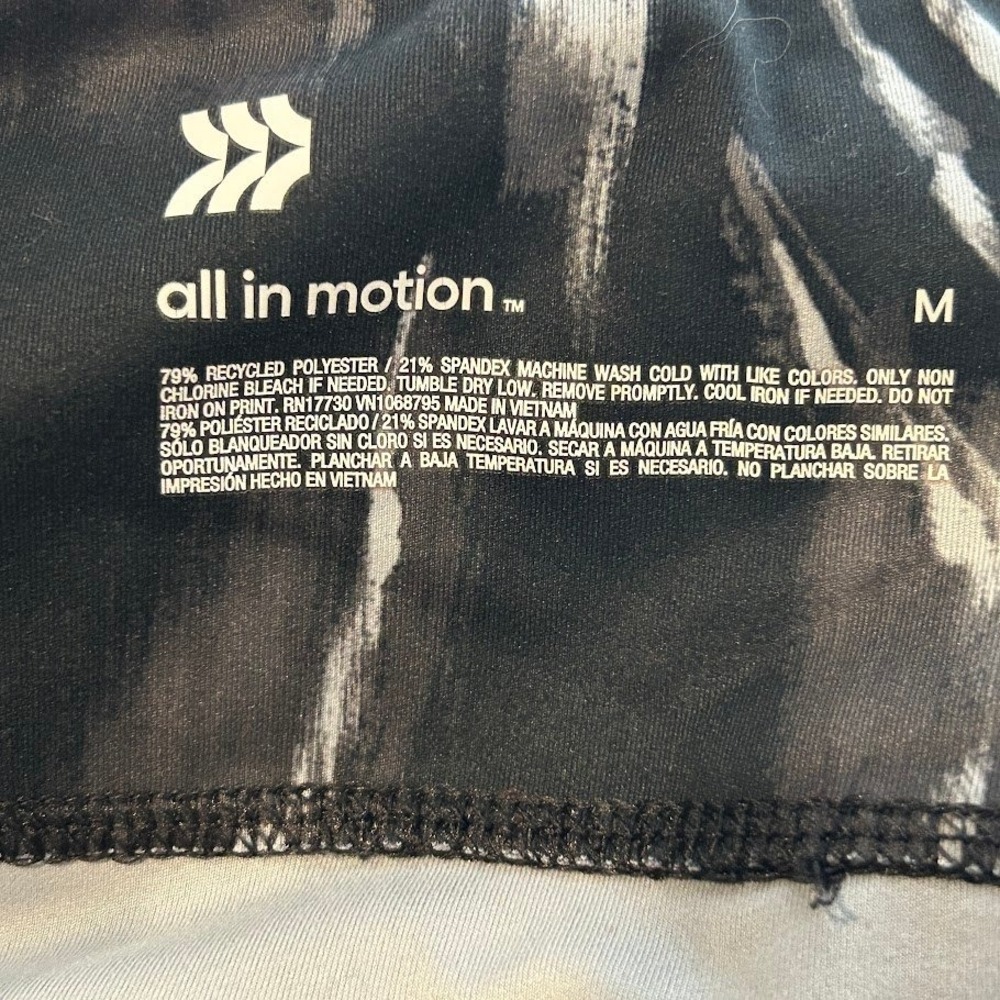 All‎ in Motion Women's Medium Athletic 7/8 Leggings Black Gray White Print - Picture 7 of 7